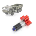 Miniatyrbild 6 av 8: 370 motorväxellåda case med kylfläns RC-tillbehör Passar för WPL C14 C24 B14 B24 B16 B36Röd