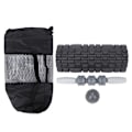 Miniatyrbilde 1 av 8: Skummassasjerullesett Hule muskler Relax Bærbar Fitness Yoga Stick for Midje Nakke RyggSort firedelt dress
