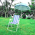 Miniatyrbillede 3 af 5: Foldbar strandparasol justerbar klemme til stol camping klapvogne