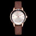 Miniatyrbillede 4 af 4: Simple Business Kvinder Arabiske tal Urskive PU-rem Ur Legering Quartz Armbåndsur (Brun)