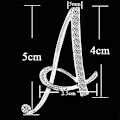 Miniatyrbillede 3 af 5: Rhinestone-broche med initial - Sølvhåndværk til kvinder