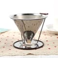 Miniatyrbilde 6 av 8: 1x Bærbar 304 Rustfritt Stål Dryppfilter Dobbeltlags Mesh Kaffetrakter Filterholder Infuser