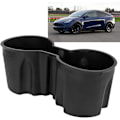 Miniatyrbillede 3 af 5: til Tesla kopholderindsats, bilkopholderudvider sort midterkonsol kopbakke skridsikker 18,4*8,6*7,5 cm