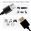 Miniatyrbilde 4 av 5: HDMI-kompatibel 1.4 Hann til USB 2.0 Plugg Adapter Kobling Lader Konverter Kabel