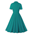 Pikkukuva 2 / 3: Elegantti Vintage-tyyläinen Hepburn-mekko, kaksoisrintainen, lyhythihainen - Vihreä