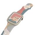 Miniatyrbillede 3 af 5: Silikone urrem udskiftning farveudskrivning hurtigudløser urrem til IOS Watch 6 7 Grapefrugt Mørkebrun 38/40/41MM
