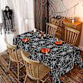 Miniatyrbild 4 av 5: Halloween Party Spindelvävsduk, 2-pack - Svarta Plastdukar 54'x110', Spillskydd