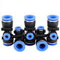 Miniatyrbillede 5 af 8: 50 stk Quick Connector 3-vejs PU luftrør Plast pneumatiske konnektorer Slangefitting PEG12‑6‑12