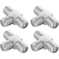 Miniatyrbillede 5 af 5: 4X Sat TV T-formet Koaksial TV Antenne Splitter (3X F Hun Socket) TV Antenne Kabel Splitter, Koaksial Kabel Adapter, Dobbelt Satellit Antenne Socket, S
