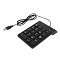 Miniatyrbillede 1 af 8: Kablet numerisk tastatur sort USB-tilslutning 18 taster stille plug and play udjævning numerisk tastatur til bankkontorspil