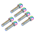 Miniatyrbillede 2 af 8: 6 stk M5x25mm titanium legering cykelflaskebeslag opbevaringsstativ Bolt Cykeltilbehør (farver)