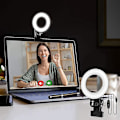 Miniatyrbilde 2 av 4: Ring Light Profesjonell Selfie LED Ring Light for Datamaskin, Dimbar Clip-on LED Videolys med 3 Moduser og 10 Lysstyrker for Fjernarbeid, Live Stre