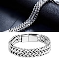 Miniatyrbild 5 av 8: Magnetiskt armband i titanstål med dubbla rader magneter, silver, modernt smycke, present till män, 21 cm/8,27 tum