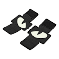 Miniatyrbillede 3 af 8: 2 stk. Katteøje-patch med reflekterende velcro-design i lærred - Lysende katteøje-patch til hatte, uniformer, rygsække, udendørsaktiviteter og natteture - Sort