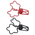 Miniatyrbillede 8 af 8: 100 stk. Binder Clips Sort Rød Sød Tegneserie Blomst Form Metal Hullet Lang Hale Clips Kontor Papir Klemmer