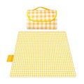 Miniatyrbillede 1 af 3: Picnic tæppe 100 x 150 cm, strandtæppe, picnic tæppe, vaskbar strandmåtte, camping, picnic (gul hvid)