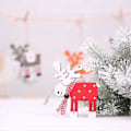 Miniatyrbilde 4 av 5: 5 stk. juletre reinsdyr anheng juletre anheng trepynt julehengende dekorasjoner (rød)