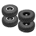 Pikkukuva 6 / 8: 1/10RC rengas iho simulointi alumiiniseos vanteet vahva pito 1/10 Scx10 Rr10 Wraith 90048Hopea Musta
