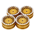 Pikkukuva 3 / 8: 4 kpl RC-auton pyörän napa Axial SCX24 AXI90081 AXI00001 AXI00002 1/24 RC-auton metalli napa lisävaruste Kulta
