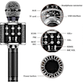 Miniatyrbillede 5 af 5: WS858 Bærbar Bluetooth Karaoke Mikrofon Trådløs Professionel Højttaler Hjemme KTV Håndholdt Mikrofon (Rose Gold)