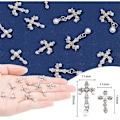 Miniatyrbilde 4 av 4: 10-delt Crossover Nail Art Charms Set: 5 Stiler, 3D Store Neglepynt med Perler, Antikke Blandede Størrelser Rhinestones