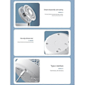 Miniatyrbillede 5 af 5: Fjernbetjent trådløs cirkulerende luftkølende ventilator med LED-lys, sammenklappelig elektrisk vægmonteret ventilator, skrivebordsventilator, blå-B13