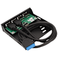 Miniatyrbild 8 av 8: 3,5 tums frontpanel USB3.0 Hub Höghastighets 4-portars intern kombofästeadapter för PC Desktop 3,5 tums diskettfack