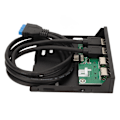 Miniatyrbild 4 av 8: 3,5 tums frontpanel USB3.0 Hub Höghastighets 4-portars intern kombofästeadapter för PC Desktop 3,5 tums diskettfack