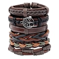 Miniatyrbild 1 av 8: 6-pack flätade rep-armband set DIY flätade legering armband armband kit för dejtingfest