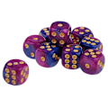 Pikkukuva 3 / 5: 10 x Si x Kuusisivuista D6 Noppaa Pisteytetty Dungeons and Dragons Rekvisiittaa Varten Violetti Sininen
