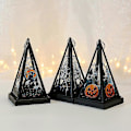 Miniatyrbilde 5 av 5: Halloween LED Lysestake Lampe Gresskar Lys Anheng Fest Skrivebord Rekvisitter Ornament Gave 3 stk blandet farge