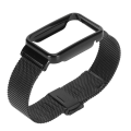 Miniatyrbild 4 av 8: Mesh -rem i rostfritt stål med svart case som ersätter tillbehör Passar för Mi Band 7 Pro Black