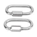 Pikkukuva 5 / 8: 2 kpl Quick Link ruostumattomasta teräksestä valmistettu DShape-lukituskarabiini kuusioruuvilla kiipeilyä varten (6 mm)