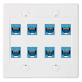 Miniatyrbillede 1 af 5: Ethernet Vægplade 8 Port - Dobbelt Gang Cat6 RJ45 Jack Netværkskabel Frontplade Hun til Hun -