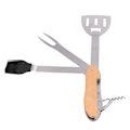 Miniatyrbillede 1 af 8: 5-i-1 multifunktionelt foldbart bærbart grillspatelbørstegaffel-flaskeåbner rustfrit stål grillkombinationssæt