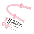Miniatyrbild 5 av 8: 10 st Värmelösa locktång Pannbandsklämmor Kam Pull Hårnål Bomull DIY Curls Rullar för sovande Rosa