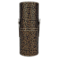 Miniatyrbillede 1 af 8: Bærbar PU læder makeup børste kop rørholder rejse kosmetik container værktøj Bronze