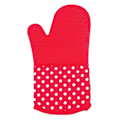 Miniatyrbillede 1 af 5: 2 stk. silikonehandsker, korte blomstrede stofsilikonehandsker, honeycomb-handsker, semi-silikonehandsker (rød)