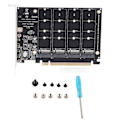 Miniatyrbillede 2 af 8: M.2 NVME SSD til PCIE X16 Adapter 4 Port High Speed ​​4x32Gbps Soft Raid Card med individuel LED-indikator til computere