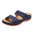 Miniatyrbild 1 av 5: Ortopediska flip-flops för kvinnor - Snygga sommarsandaler med öppen tå för bekväm promenad 38 Dunkelblau