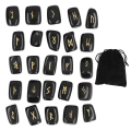Miniatyrbild 1 av 6: Runstenar Gamla runor Fint utförande Stilfullt utseende Obsidian Material Set