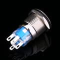 12V Auto Power Angel Eye Metall Trykknapp Blått LED Lys Vippebryter 19mm AP