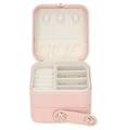 Miniatyrbillede 1 af 8: Smykkeæske Pink Bærbar Multi Layer PU Læder Smykke Rejsetaske til Hjem Ring Øreringe Halskæde