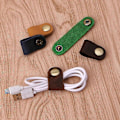 Miniatyrbillede 3 af 5: Kunstlæder Kabel Organizer Clip Wrap Spole Øretelefon Ledningsopruller Værktøj