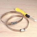 Miniatyrbillede 5 af 5: Justerbare slangeklemmer i rustfrit stål til fastgørelse af fleksible slangerør (91-114 mm)