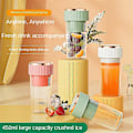 Miniatyrbillede 3 af 5: Genopladelig juicekop Mini elektrisk juicer Lille bærbar juicer Multifunktionel frugtblender til husholdningsbrug