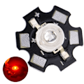 Pikkukuva 3 / 8: 3 W Power LED-lamppuhelmet emitteridiodisirut tee-se-itse-valaisimille, punainen