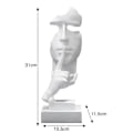 Miniatyrbild 2 av 5: Tystnad är Guld Staty, Abstrakt Skulptur i Resin Modern Konst Figurer Tysta Män Statyer för Vardagsrum Studierum Entré Hemmakontor Dekor