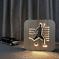 Miniatyrbillede 1 af 5: Fodbold 3D Trælampe LED Nattelys