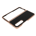 Miniatyrbillede 7 af 8: Foldbart telefoncover til Samsung Galaxy Z Fold 4 Nano galvaniseret læder Stjernemønster Anti-ridse Telefon Beskyttelsesetui Sort
